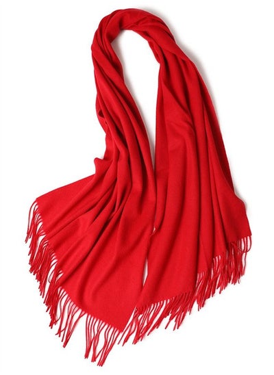 Buy Solid Warm Thickened Lambswool Scarf in UAE