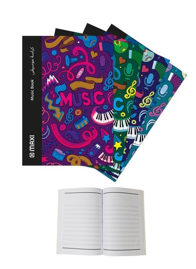 Buy 4-Piece A4 Size Music Notebook in UAE