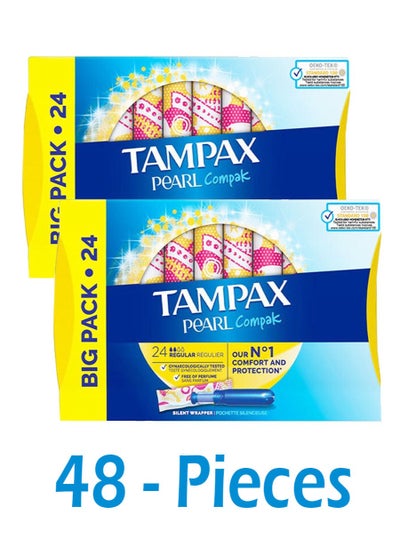 Buy 48-Piece Pearl Compak Regular Tampons Individually Wrapped in UAE