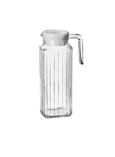 Buy Square Glass Jar with Plastic Cover in Saudi Arabia