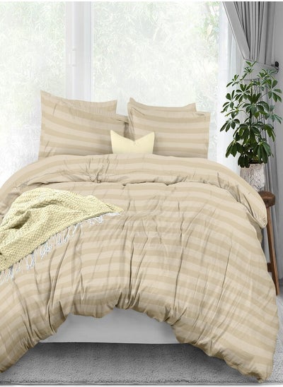 Buy 3 Piece 400 Thread Count 100 % Cotton Stripe Pattern Luxury King Duvet Cover Set Includes 1xduvet Cover 104x90 Inch And 2xpillow Cover 20x36 in Saudi Arabia