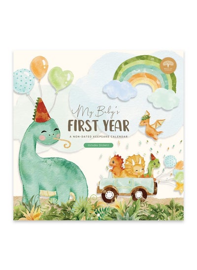 Buy Baby'S First Year Calendar By Bright Day 1St Year Tracker Journal Album To Capture Precious Moments Milestone Keepsake For Baby Girl Or Boy Dinosaur in UAE