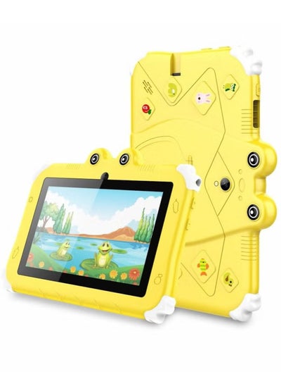 اشتري جهاز Oteeto Kids Tab6 مزود بشاشة HD مقاس 7 بوصات وذاكرة وصول عشوائي (RAM) سعة 4 جيجابايت وذاكرة قراءة فقط (128 جيجابايت) باللون الأصفر في السعودية