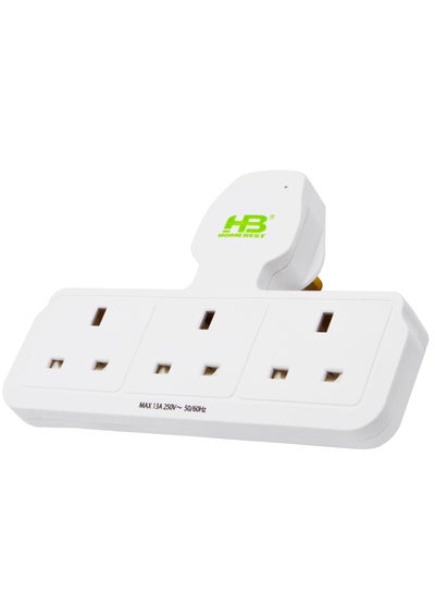 Buy HB Homebest 1 To 3 Adapter In PP Material All Copper Inside With Fuse in Saudi Arabia