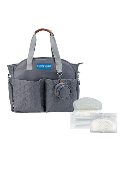 Buy Star Babies (Disposable Breast  50pcs with Diaper Bag Caddy New) - Grey in UAE