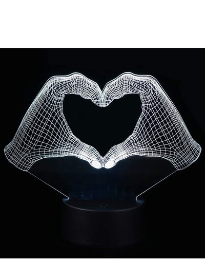Buy 3d Visual Multicolor Night Light Finger LED Neon Sign LED Acrylic Panel 7/16 Color Change Table Lamp Heart Shaped Gesture Light for Home Bedroom Nursery Room Decoration in UAE