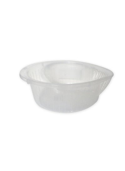 اشتري GAB Plastic, Rice Colander, Clear, Kitchen Drain Colander, Food Strainer Kitchen and Cooking Accessory, Cleaning, Washing and Draining Rice, Grains, Fruits and Vegetables, Made from BPA-free Plastic في الامارات