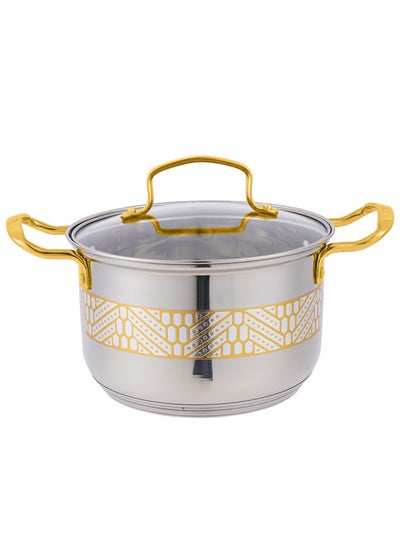 Buy Stainless Steel Casserole 28Cm Silver/Gold in Saudi Arabia