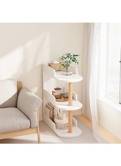 Buy 3-Tier Narrow End Table Nightstand Sturdy Free-Standing Wooden Bookshelf for Small Spaces Home Office in Saudi Arabia