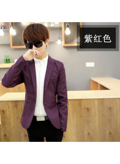 Buy Mens Formal Suit Jacket Business Wedding Groomsmen Attire Purple X07 in UAE