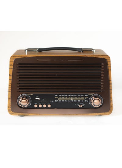 Buy Retro Portable Radio With AM FM And Shortwave Battery Powered Features Bluetooth Speaker AUX TF Card And USB MP3 Player Ideal For Home Kitchen Or Outdoor Use in UAE