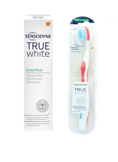 Buy toothpaste whitening  true white  with a distinctive brush true white in Saudi Arabia