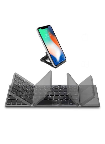 Buy Foldable Bluetooth Keyboard, KASTWAVE Pocket Size Portable Mini BT Wireless Keyboard with Touchpad for Android, Windows, PC, Tablet, with Rechargeable Li-ion Battery - Dark Gray in UAE