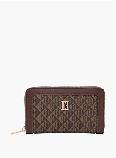 Buy Women Monogram Print Zip Around Wallet in Saudi Arabia