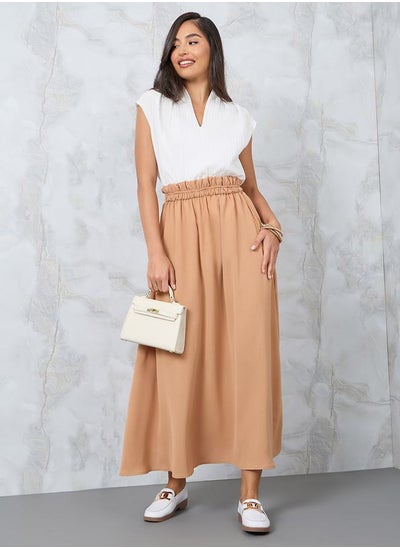 اشتري Broad Elasticated Waistband A-Line Maxi Skirt في السعودية