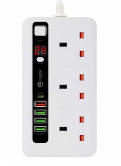 Buy FEIDA Smart Plug With Timer 3 Meters - White in Saudi Arabia