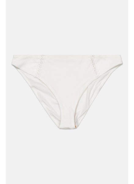 Buy Women Textured Bikini Bottom, White in UAE