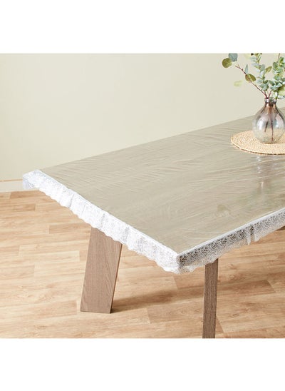 Buy Crystallo Transparent Table Cover with Lace Border 178 x 274 cm in UAE