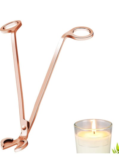 اشتري Candle Wick Trimmer Cutter, Stainless Steel, Polished Steel Clipper 7 Inch Oil Lamp Accessories Trimmer, Scissors Cutter Rose Gold في السعودية