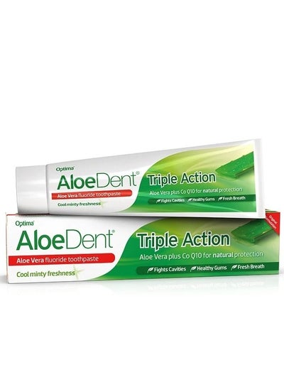 Buy AloeDent Triple Action Toothpaste with Fluoride 100ml in UAE