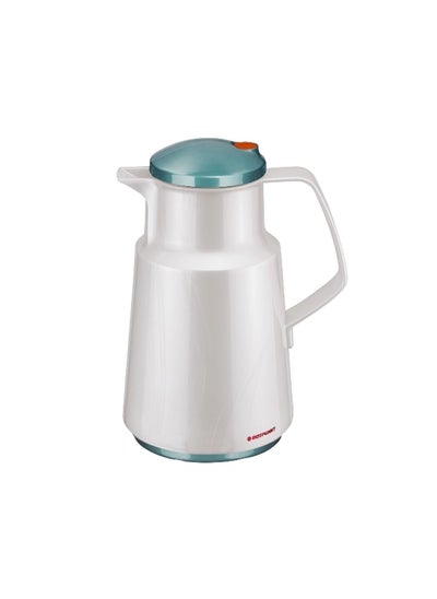 Buy Durable and Elegant Design Vacuum Jug White and Blue 1 Liter 003-0083 in Saudi Arabia