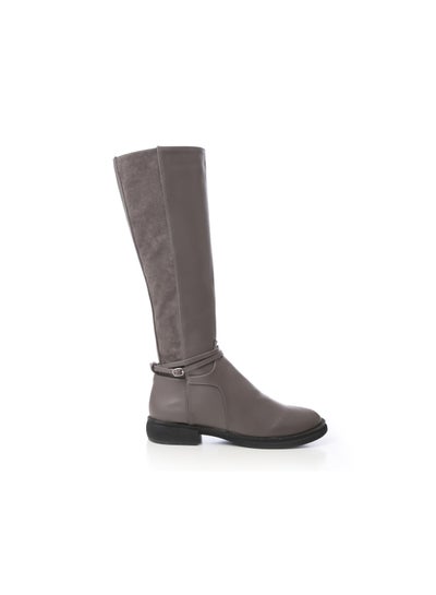 Buy Grey Leather Knee High Boots in Egypt