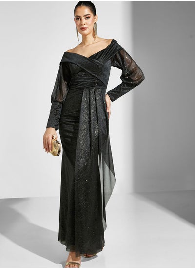 Buy Off Shoulder Dress With Draping in Saudi Arabia