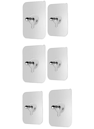 Buy Set of 6 Punch-Free Non-Marking Nail Screw Stickers Photo Frame Holder Rack Wall Decoration Hanger Self-adhesive Painting PVC Hook in UAE