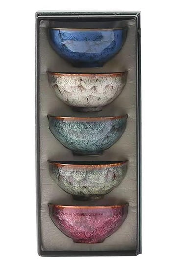 Buy Chinese Japanese Traditional Ceramic Tea Cups, Mini Ceramic Kung Fu Tea Cups, Mate Cup Set, 5 Piece Set in UAE