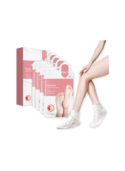 Buy Foot Peel Mask, Foot Mask Moisturising Socks, 4 Pack Foot Care Sheet Masks, Foot Peel Mask Callus Remover, Perfect for Exfoliating, Cracked Heel and Hard Skin, Dead, Moisturising Treatment in UAE