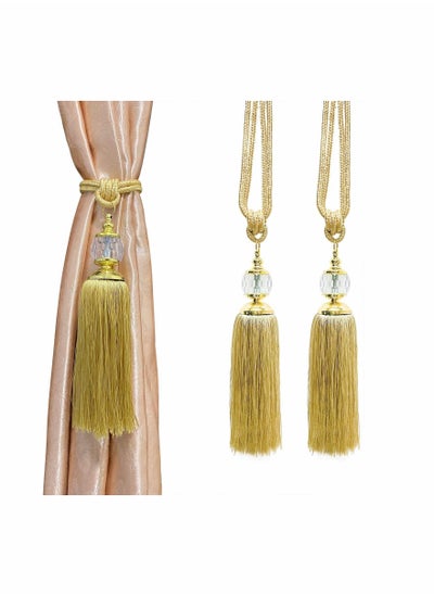 اشتري Curtain Tiebacks Tieback Tassel Gold Crystal Holdbacks Tie Back Hooks في الامارات