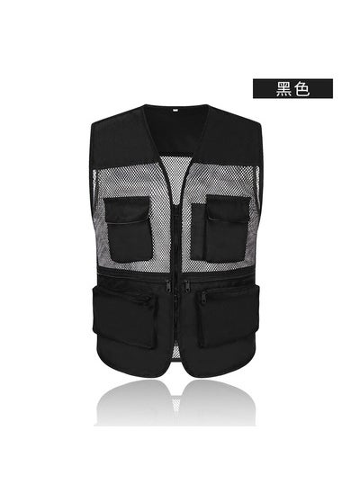 Buy Multi-Pocket Zip Fishing Vest for MenBlack Black in UAE