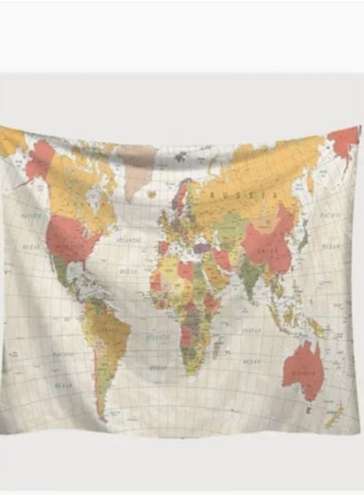 Buy World Map Retro Style Printing Wall Hung Decorative Cloth Hanging Cloth Room Tapestry in Saudi Arabia