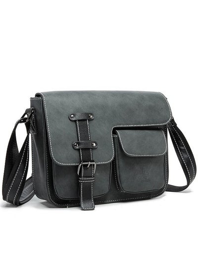 Buy RL-7002 Leather Shoulder Multi-Pocket Business Crossbody Bag, GREY in Egypt