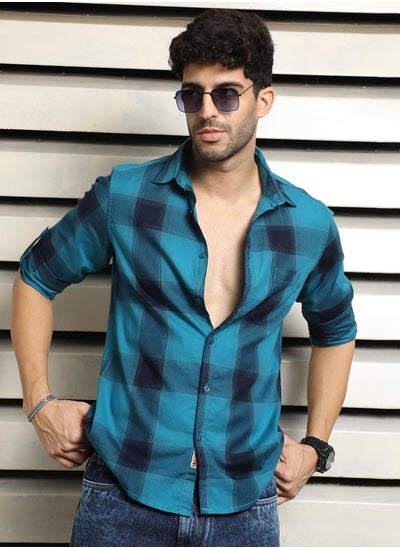 Buy Multicolor Regular Fit Checked Casual Shirt for Men, 100% Cotton in UAE