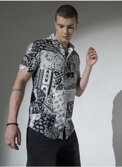 اشتري Multicolor Ethnic Motif Shirt for Men, Stylish Casual Essential في الامارات