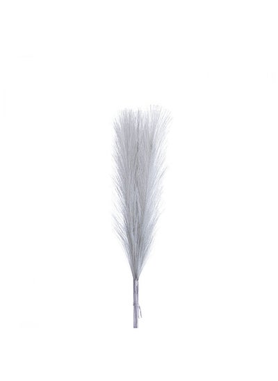 Buy 6-Piece Artificial Feather Bunch 6x52cm Silver in UAE