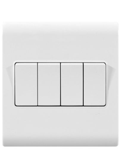 Buy MODI 10A  4 GANG 2 WAY SWITCH WHITE in UAE