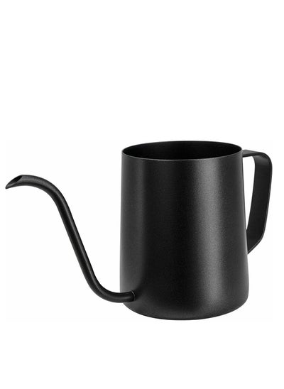 Buy V60 Pour Over Kettle Goose Neck Long Narrow Spout With Lid Drip Coffee Tea Pot Pitcher Black 250ml in Saudi Arabia