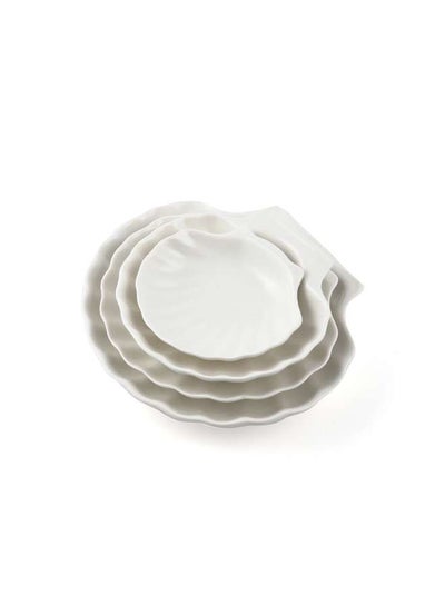 Buy Ivory Porcelain Shell Dish 15 cm in UAE