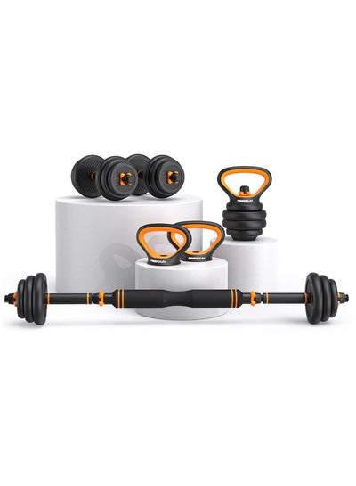 Buy 6 in 1 Dumbbells Set Fitness and Home Work Dumbbell Set/Barbell/Kettlebell/Push-Up Stands Set/20 kg / 44 LB in UAE