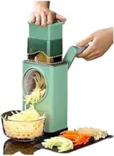 اشتري "7 * 1 Powerful Vegetable Slicer: Multi-Use Slicer & Skin (6 Cutting Shapes), Manual Grater, Round Slicer, Crunchy Slicer, Potato Chipsy Slicer" في مصر