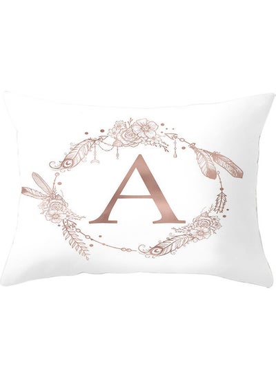 Buy A Letters Printed Throw Pillow Cover white 30 X 50cm in UAE