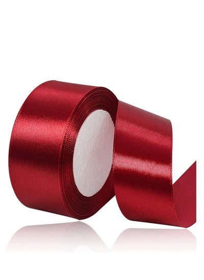 اشتري Burgundy Satin Ribbon 38mm x 25yd Fabric Polyester Ribbon for Gift Wrapping  Party Favors Wedding Decorations Bow Making Bouquets Sewing Projects & Craft Supplies في الامارات