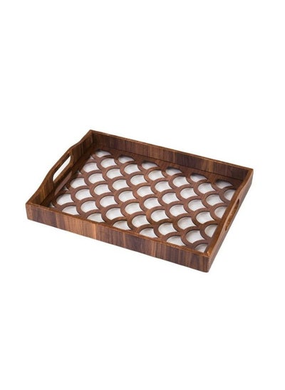 Buy Wood Serving Tray With Transparent Acrylic Floor in Saudi Arabia