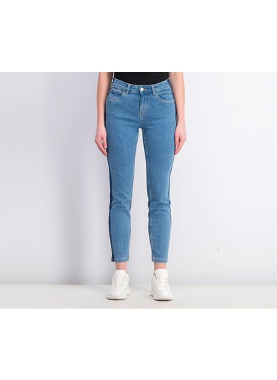 Buy Women Slim Fit Washed Stretchable Jeans, Light Blue in UAE