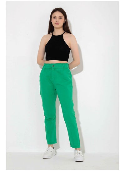 اشتري Kava Women Jeans Pants Cotton Denim Green Slouchy Color في مصر