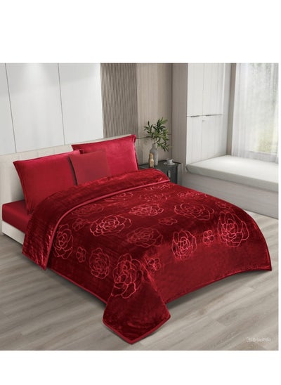 Buy Super soft velvet double blanket for all seasons, used as a bed cover, size 200*230 cm in Saudi Arabia