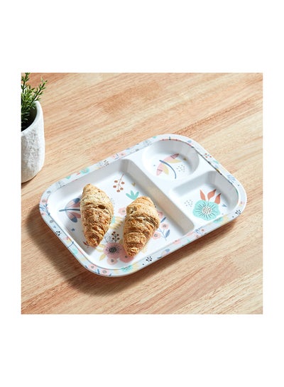 Buy Flutterby Trinity Melamine Bloom Partition Plate 28 x 21 cm in UAE