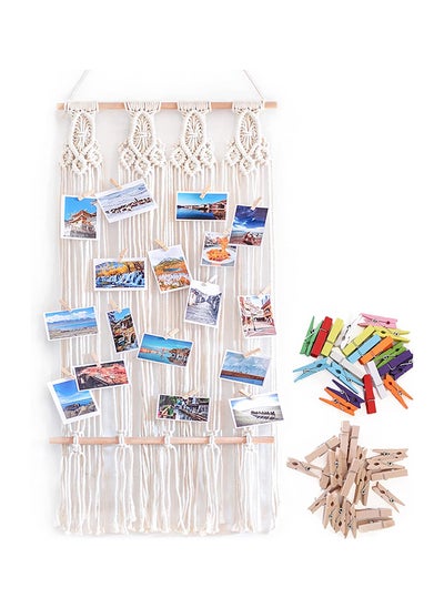 Buy Boho macrame wall hanging photo holder to display photos and notes in Egypt